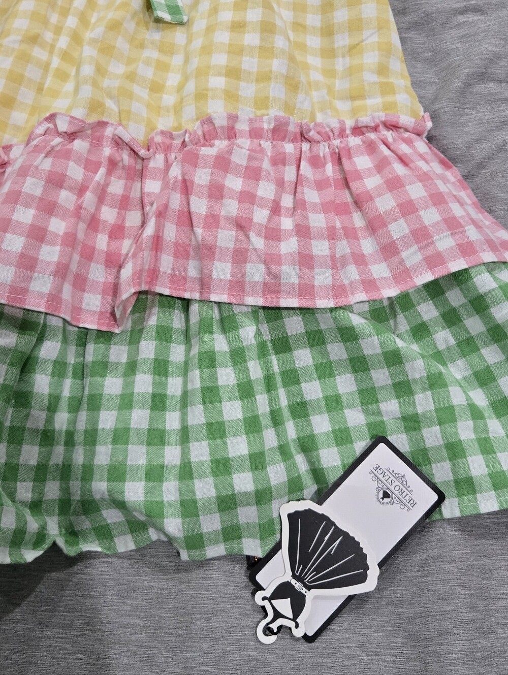 Retro Stage 100% Cotton Gingham 1950s Retro Dress Size M - Picture 5 of 5